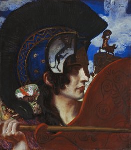 Vechtende Amazone door Franz von Stuck