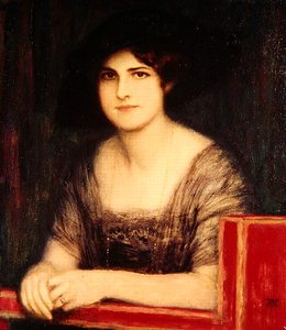 Portret van de dochter van de kunstenaar, Mary, ca. 1916 door Franz von Stuck