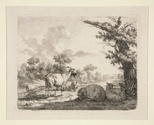 Schapen in een weide door Frédéric Théodore Faber
