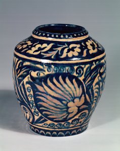 Vaas van de Bushey Heath Pottery door Fred Passenger