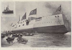 De Lancering van Ons Grootste Oorlogsschip, HMS Formidable, het Schip zoals het verscheen na het Verlaten van de Hellingen