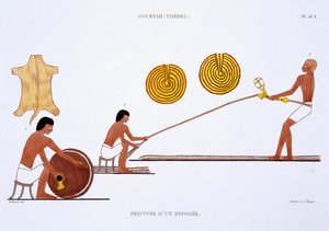 Leerlooier en touwslager, uit een zeldzaam verslag van fresco
