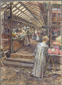 Le Marché des Enfants-Rouges, rue de Bretagne door Frederic Anatole Houbron