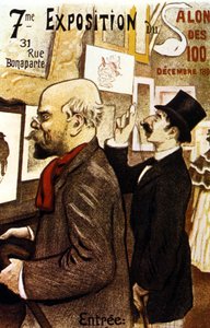 Affiche van de 7e Expositie van de Salon des 100. December 1894. Paul Verlaine