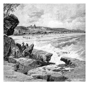 Ocean beach, Sydney, New South Wales, Australië, 1886