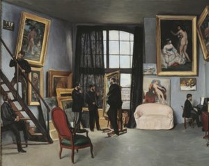 Het atelier van Bazille door Jean Frederic Bazille