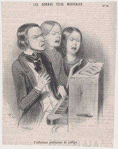 De ongelukkige leraar muziektheorie, 1840 door Frederic Bouchot