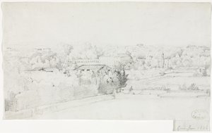 Uitzicht op de Villa Borghese en haar Orangerie vanaf de Villa Medici door Frederic Bourgeois de Mercey