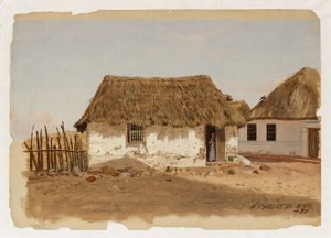 Colombia, Barranquilla, Twee huizen door Frederic Edwin Church