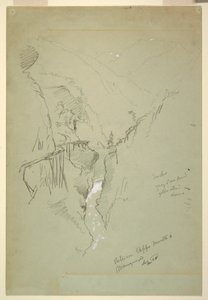Tekening, Een kloof tussen Ceppo Morelli amp; Macugnaga, 11-12 september 1868 door Frederic Edwin Church