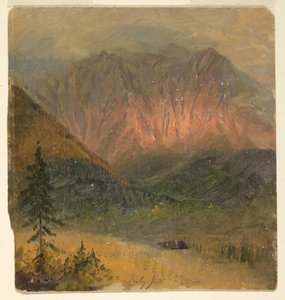 Tekening, Alpiene studie van een zonsondergang, juli 1868 door Frederic Edwin Church