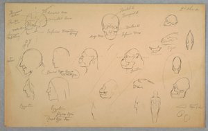 Tekening, Anatomische studies, 1865-70 door Frederic Edwin Church
