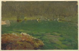 Tekening, Apline meer, Beieren of Zwitserland, 1868 door Frederic Edwin Church