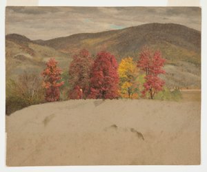 Tekening, Herfstlandschap in New England, waarschijnlijk oktober 1865 door Frederic Edwin Church