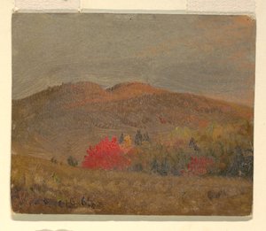 Tekening, Herfstlandschap (Vermont), 1865-70 door Frederic Edwin Church