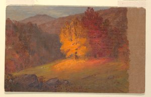 Tekening, Herfstlandschap, 1860-70 door Frederic Edwin Church