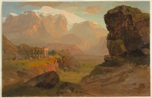 Tekening, Bashan Fantasie, april 1869 door Frederic Edwin Church