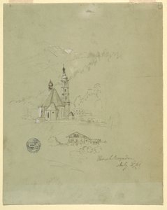 Tekening, Berchtesgaden, Beieren, 3 juli 1868 door Frederic Edwin Church