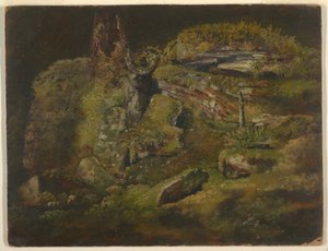 Tekening, Kei in het bos, ca. 1845 door Frederic Edwin Church
