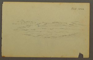 Tekening, Breed glooiend landschap met wolken, 1844 door Frederic Edwin Church