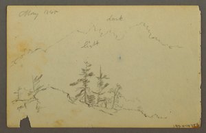 Tekening, Breed glooiend landschap met wolken, 1844 door Frederic Edwin Church