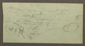 Tekening, Canyon, mogelijk 1868 door Frederic Edwin Church