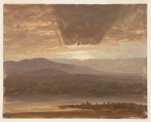 Tekening, Catskills vanaf Hudson, New York, 1870 door Frederic Edwin Church