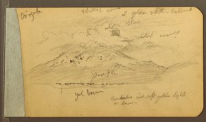 Tekening, Met wolken bedekte bergen, 1889 door Frederic Edwin Church