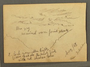 Tekening, Jungfrau met wolkendek, Interlaken, Zwitserland, augustus 1868 door Frederic Edwin Church