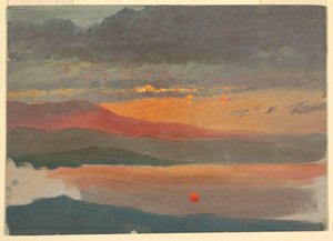 Tekening, Wolkenstudies bij zonsondergang, 1860-70 door Frederic Edwin Church
