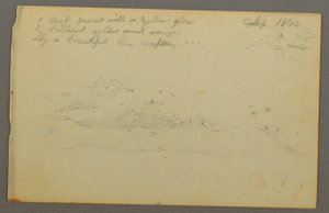 Tekening, Wolkenstudie, heuvel, 1844 door Frederic Edwin Church
