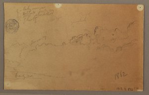 Tekening, Bewolkte lucht, 1863 door Frederic Edwin Church