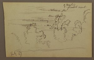 Tekening, Bewolkte lucht, 1867 door Frederic Edwin Church