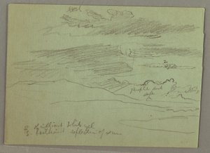 Tekening, Bewolkte lucht, 1871 door Frederic Edwin Church