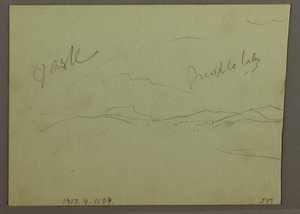 Tekening, Bewolkte lucht, heuvel, 1870 door Frederic Edwin Church