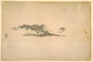 Tekening, koe, wolken, juli en september 1844 door Frederic Edwin Church