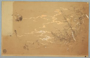 Tekening, Detail View of the Edge of the Canadian Bank, augustus 1858 door Frederic Edwin Church