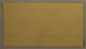 Tekening, Ver uitzicht op Saddleback Mountain, Maine, 1 oktober 1867 door Frederic Edwin Church