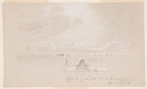 Tekening, Effect van licht op Jeruzalem, 2 april 1868 door Frederic Edwin Church