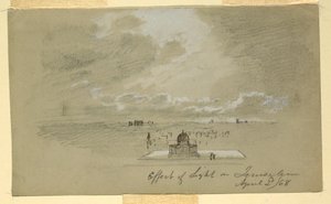 Tekening, Effect van licht op Jeruzalem, 2 april 1868 door Frederic Edwin Church