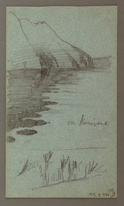 Tekening, watervallen, mogelijk 1868 door Frederic Edwin Church