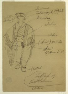 Tekening, Fellah van Bethlehem, waarschijnlijk februari 1868