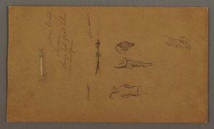Tekening, Figuurstudies, Figuur in boot, Vis, mogelijk 1868 door Frederic Edwin Church