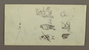 Tekening, Figuurstudies, Rand, mogelijk 1868 door Frederic Edwin Church