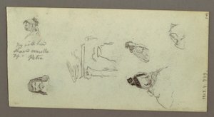 Tekening, Figuurstudies, Rand, mogelijk 1868 door Frederic Edwin Church