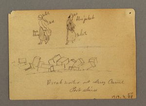 Tekening, Figuurstudies met honden, Egypte, 1868 door Frederic Edwin Church
