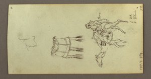 Tekening, Figuur en kamelenstudies, 22 februari 1868