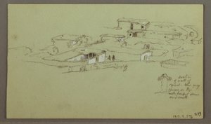 Tekening, Flat Rocky hill, 4 mei 1868 door Frederic Edwin Church