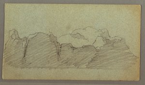 Tekening, Drijvende ijsberg, mogelijk juni 1874 door Frederic Edwin Church