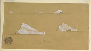 Tekening, Drijvende ijsbergen, 5 juli 1859